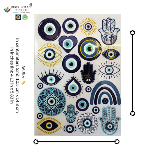 Evil Eye Color Peel & Stick UV DTF Sticker – A6 Size (UVS - 104)