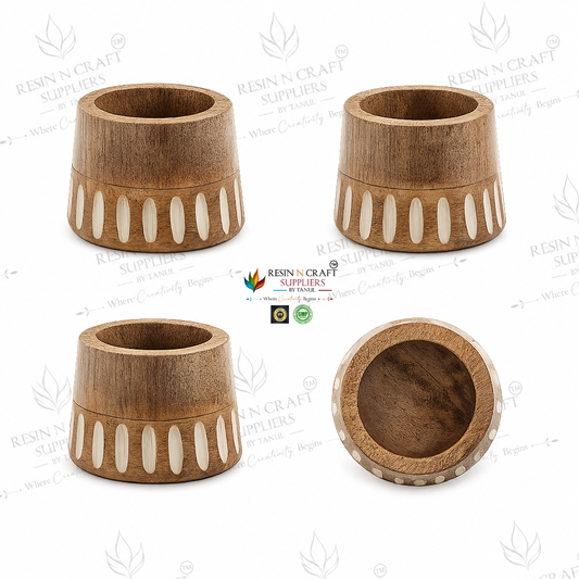 Wooden Long Jar Candle Holder | Natural Wooden Candle Jar for Soy Wax, Resin Art, Wax Filling & Home Décor