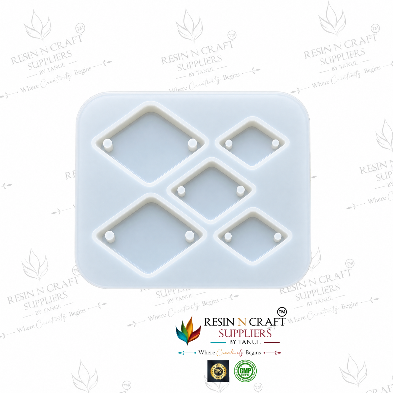 5-in-1 Diamond Shape Rakhi Making Silicone Mould | Resin Rakhi & DIY Craft Mould