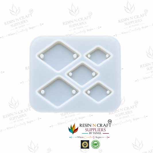5-in-1 Diamond Shape Rakhi Making Silicone Mould | Resin Rakhi & DIY Craft Mould
