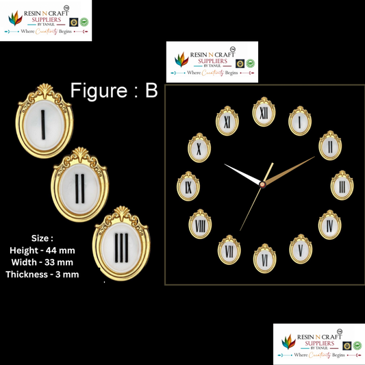 Vintage Oval Roman Clock Numbers – Figure B