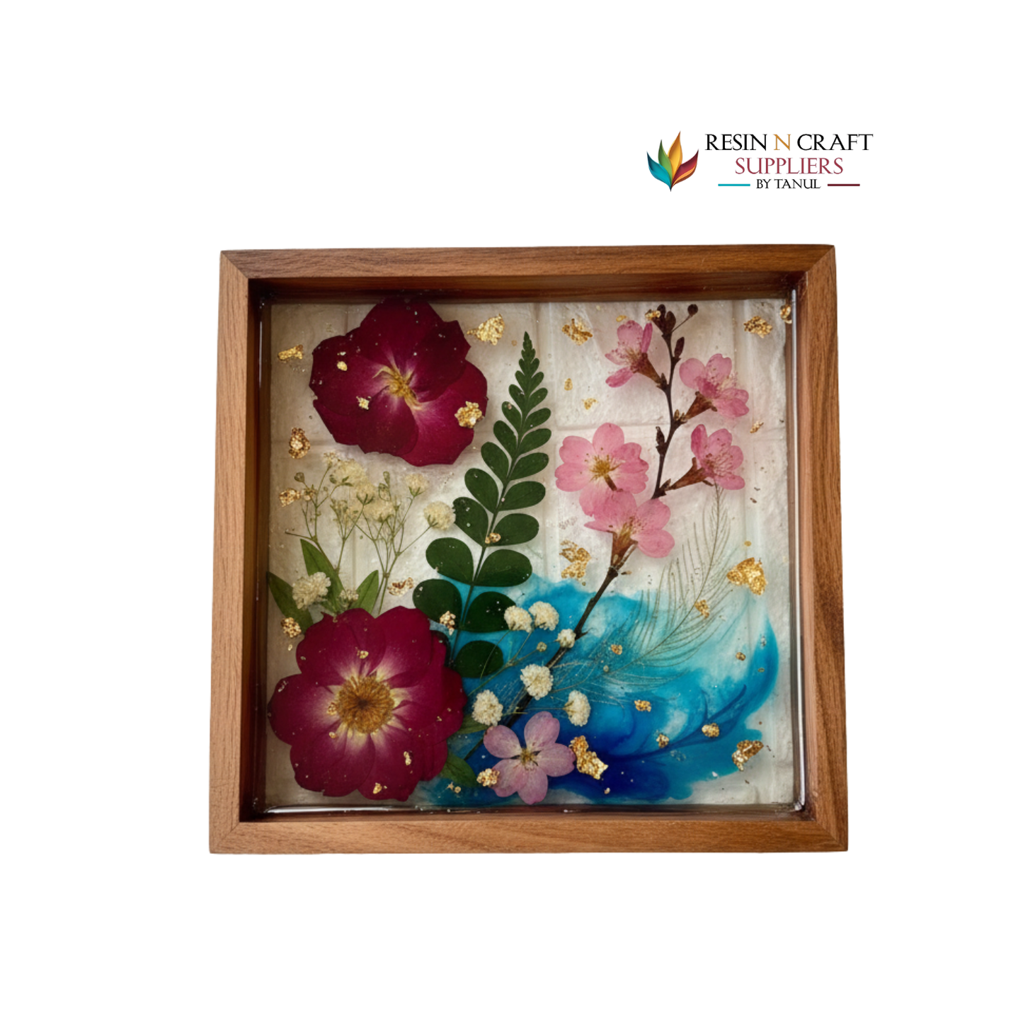 06"X06" Floating Acrylic Frames In Teakwood