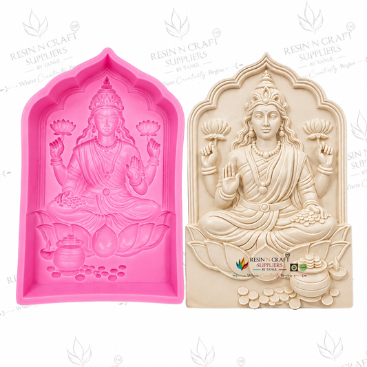 Lakshmi Ji Silicone Mould for Resin Art | Laxmi Mata Resin Mould – 5 x 4 Inch
