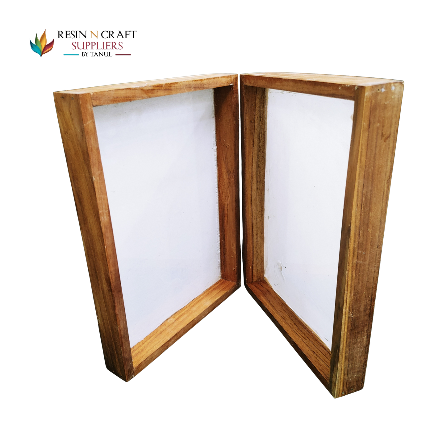 09"X12" Door Floating Acrylic Frames In Teakwood 3.5 cm Deep