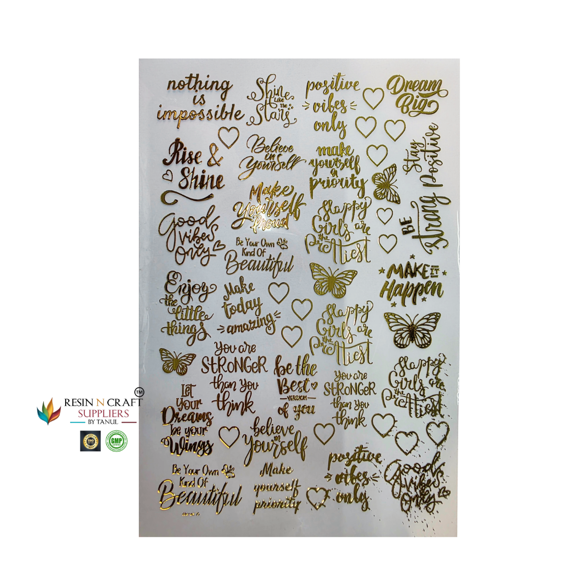 Gold Insert Sheet - Positive Captions (MIS-04)