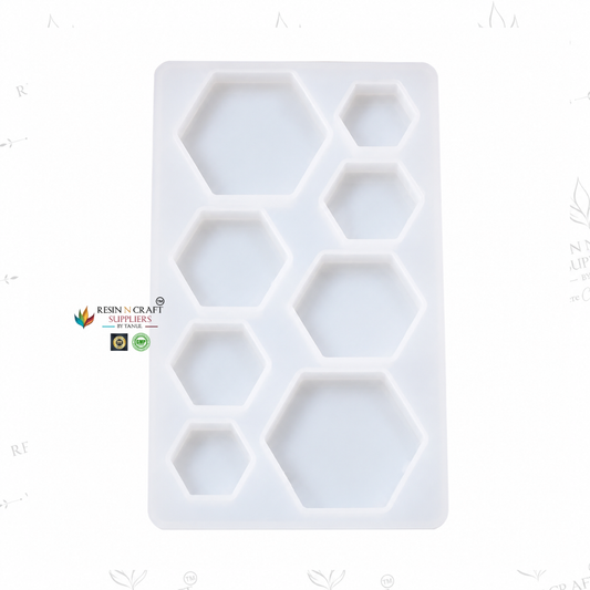 8 Cavity Hexagon Bracelet Silicone Mould | Geometric Bracelet Making Mould for Resin Art & Jewellery / rakhi
