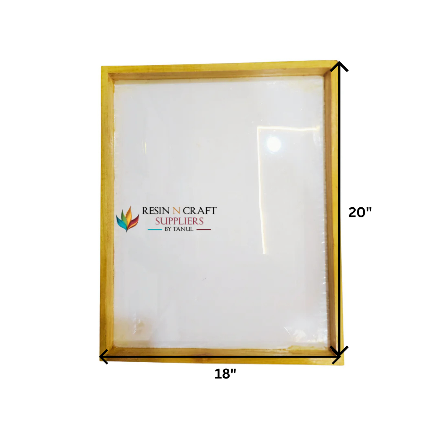 18" x 20" Door Floating Acrylic Frames In Teakwood 3.5 cm Deep