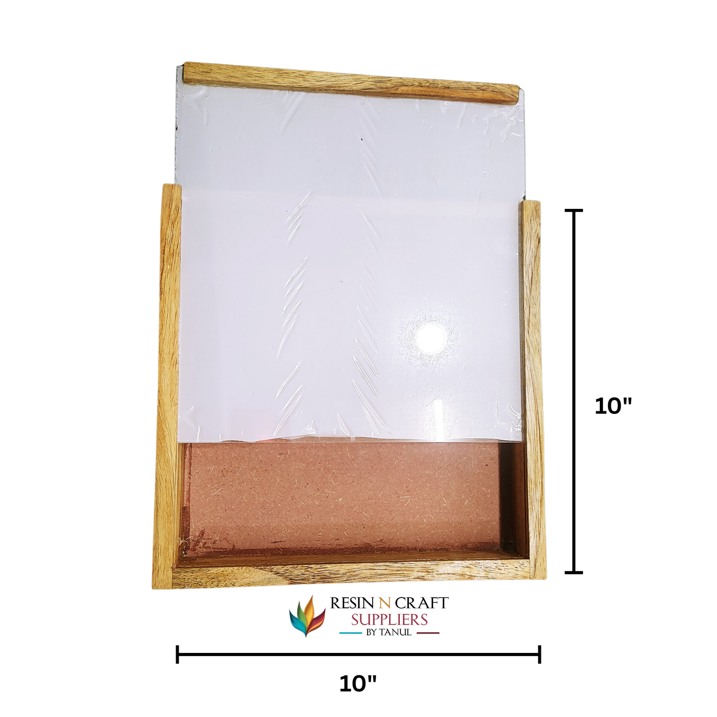 10"x 10" Slider Acrylic With Teakwood Frame & MDF Base