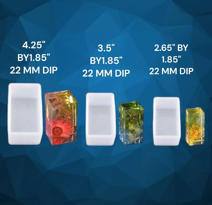 3 Pcs Rectangle Cube Mould (For Rose & Flower Preservation)