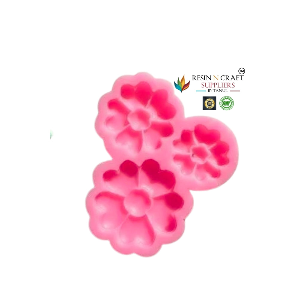 3 Flower Multi-Size Silicone Mold – Candle & Resin Art Mold (RHBR35-42M)