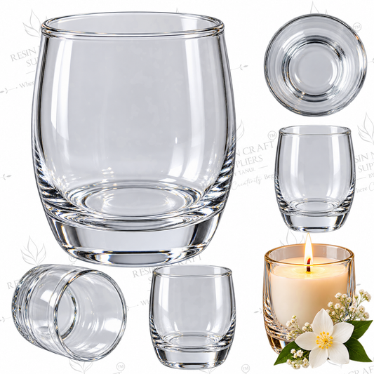Classic Clear Tumbler Glass Candle Jar 3.5 Inch | Premium Candle Container | Wine & Smoothie Candle Glass | Resin Art & Gift Hamper