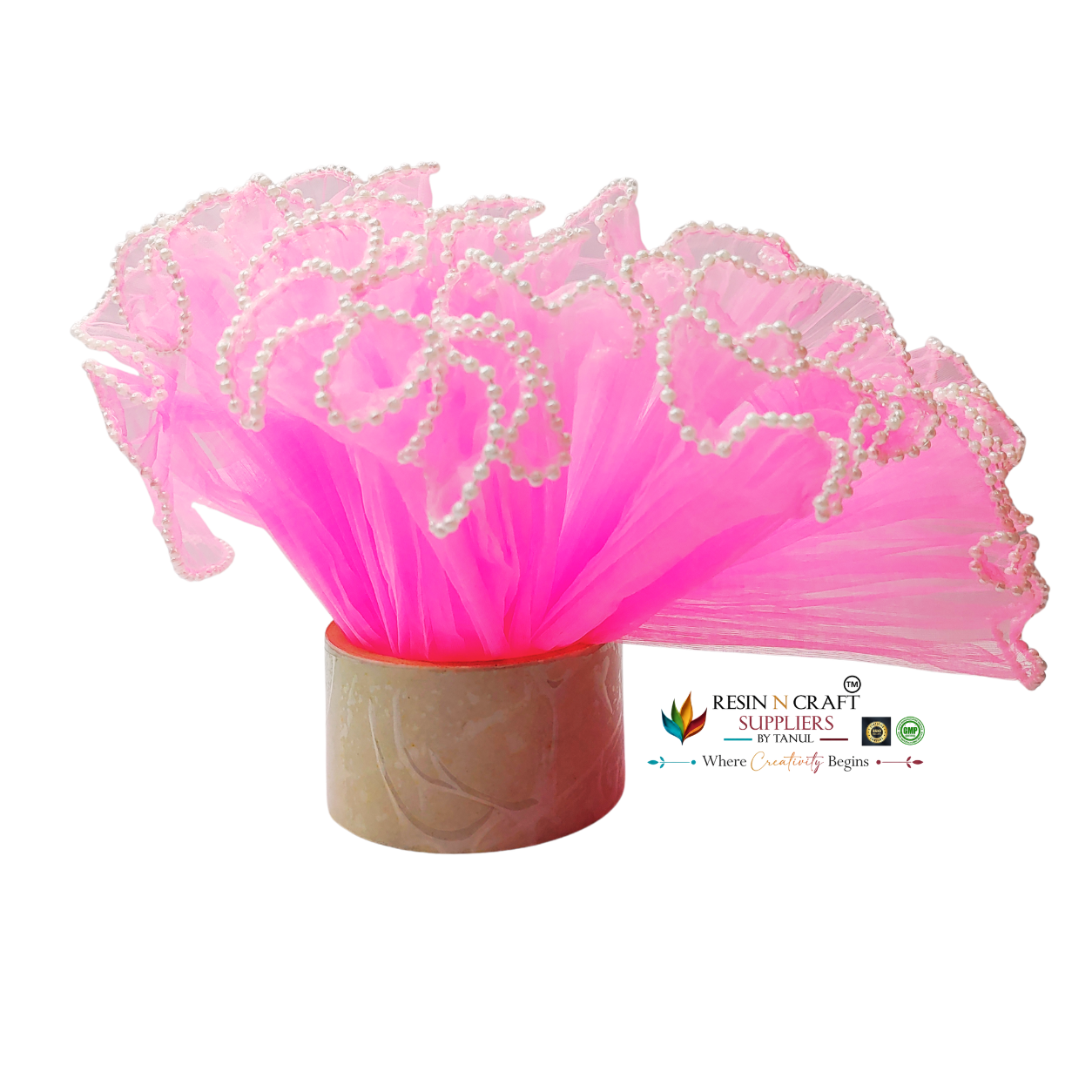 Pink Pearl Net Wrapping Sheet / Wrapping Paper - Wrinkle With Pearl