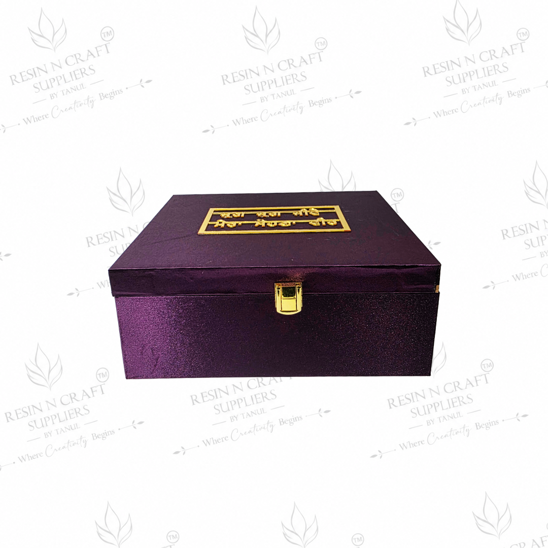 Premium Purple Rakhi Hamper Box | Punjabi Theme Luxury Gift Box   8 Inch × 9.5 Inch × 4 Inch (Deep)