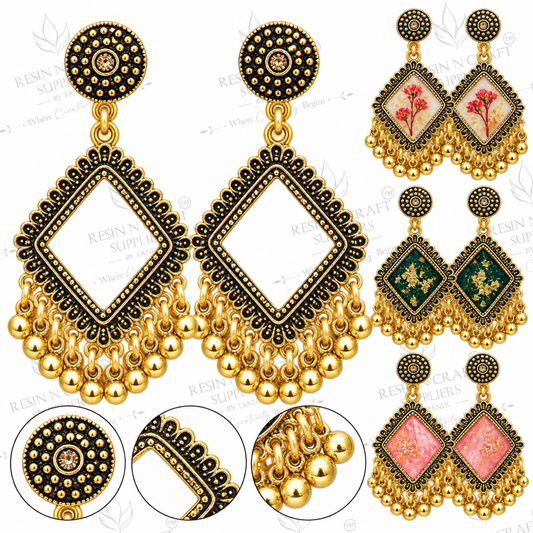 Gold Earring Bezel / Jumkha Without Beads
