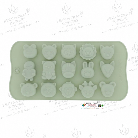 Flexible Animals Shape Mould Tray- Ice Balls Maker, Chocolate, Cake, Soap, DIY Concrete Art, Resin Crafts, Making Silicon Mould (RSM1480M)