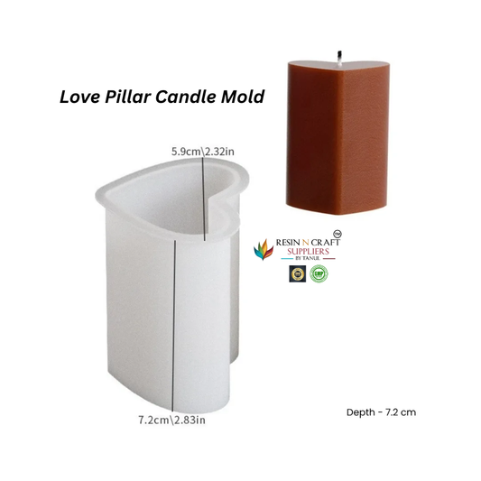 Love Pillar Candle Mold – Premium Heart Shape Silicone Mold RDI-RCM-0015M