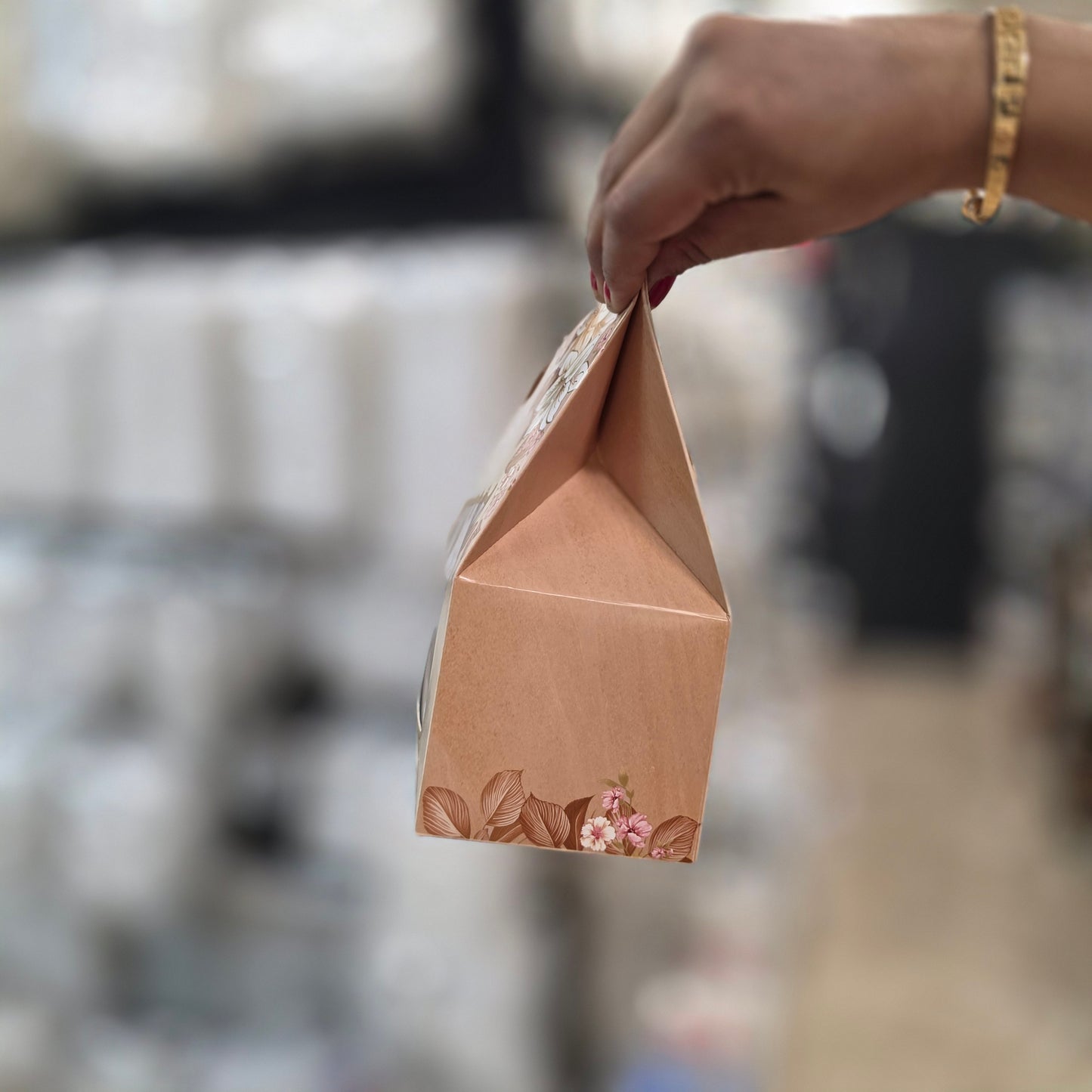 Carry Bag with Window – Floral Design Gift Packaging