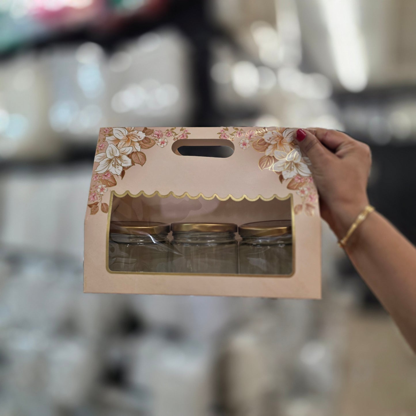 Carry Bag with Window – Floral Design Gift Packaging