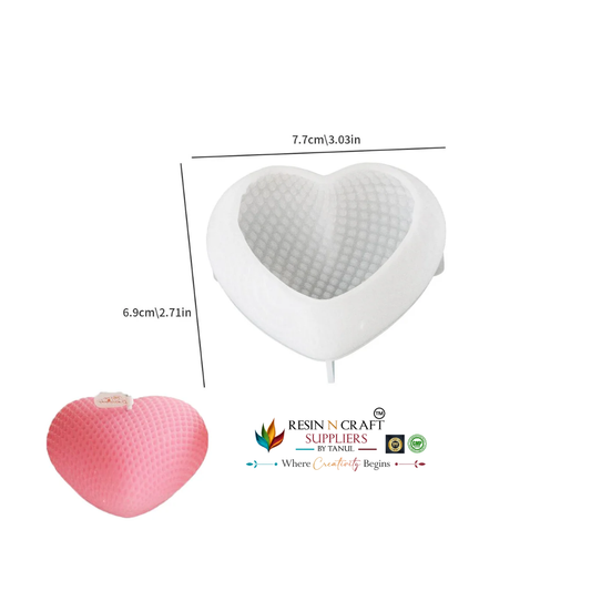 3D Heart Pattern Candle Silicone Mould (RSM1316M)