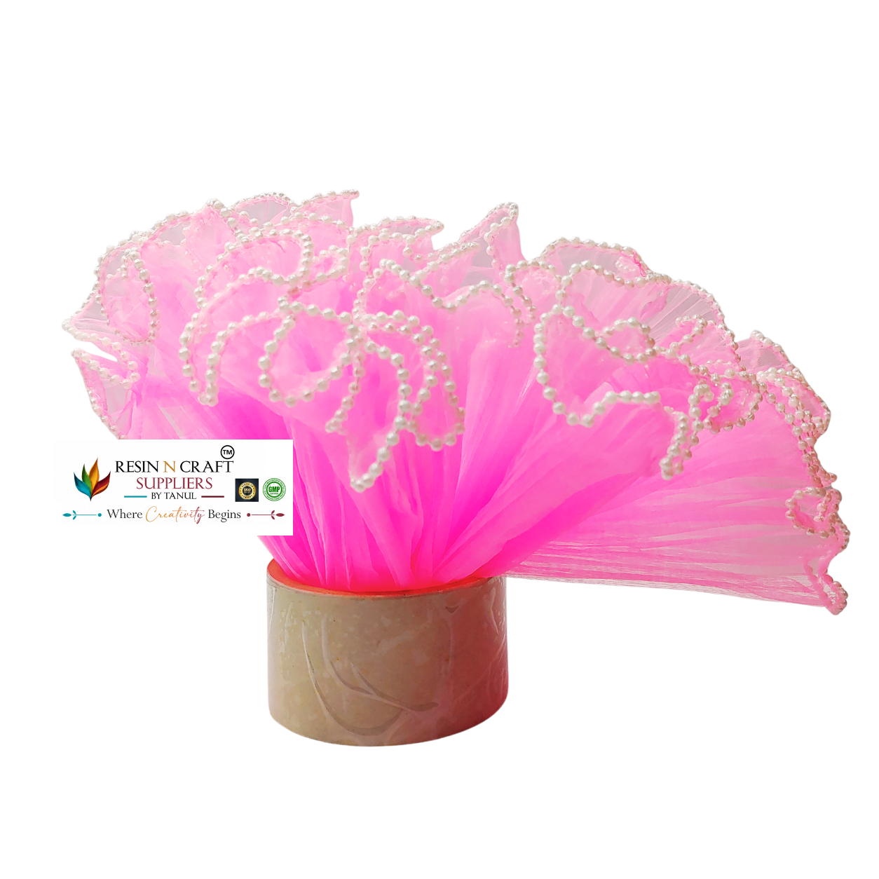 Pink Pearl Net Wrapping Sheet / Wrapping Paper - Wrinkle With Pearl