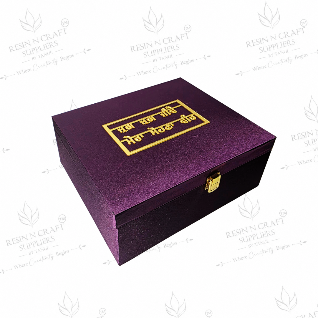 Premium Purple Rakhi Hamper Box | Punjabi Theme Luxury Gift Box   8 Inch × 9.5 Inch × 4 Inch (Deep)