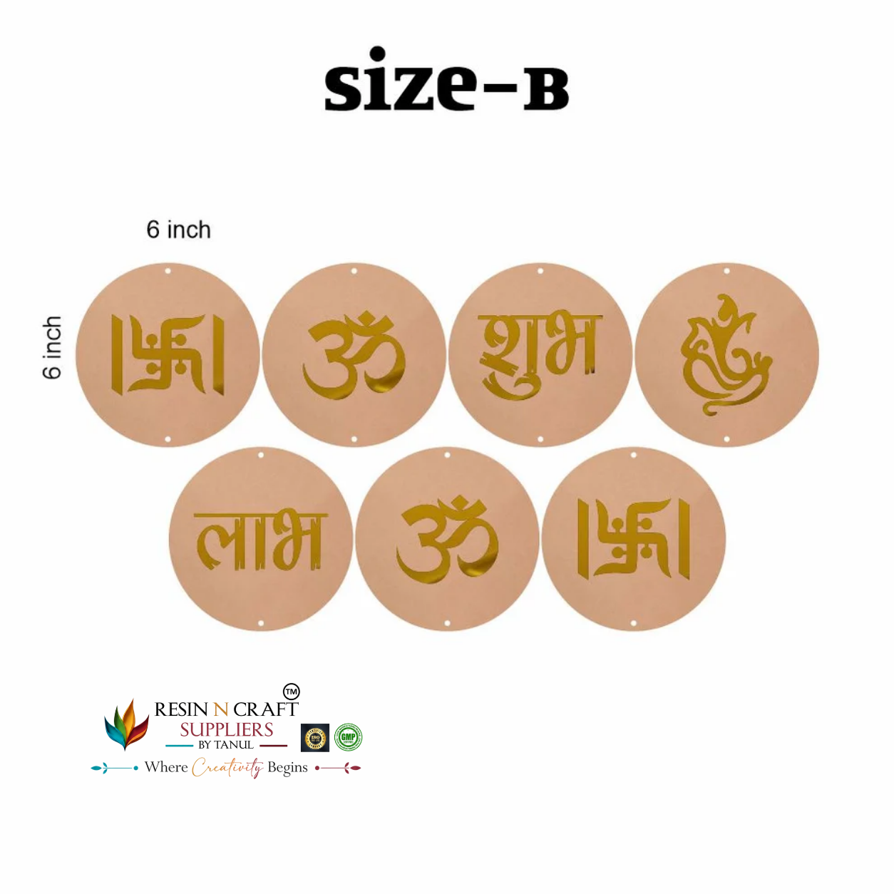 MDF Shubh Labh Toran Set of 7 | DIY MDF Cutout for Diwali Decoration, Door Hanging & Latkan | Golden Acrylic | RBT007D