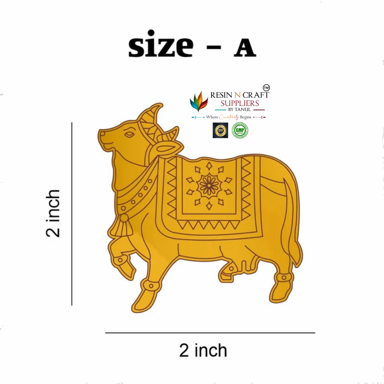 Pichwai Cow Acrylic Cutout – Traditional Cow Design | 2 & 3 Inch | Pack of 6