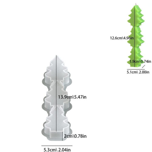 Three-Christmas Tree Pillar Candle Mold (RSP 104)