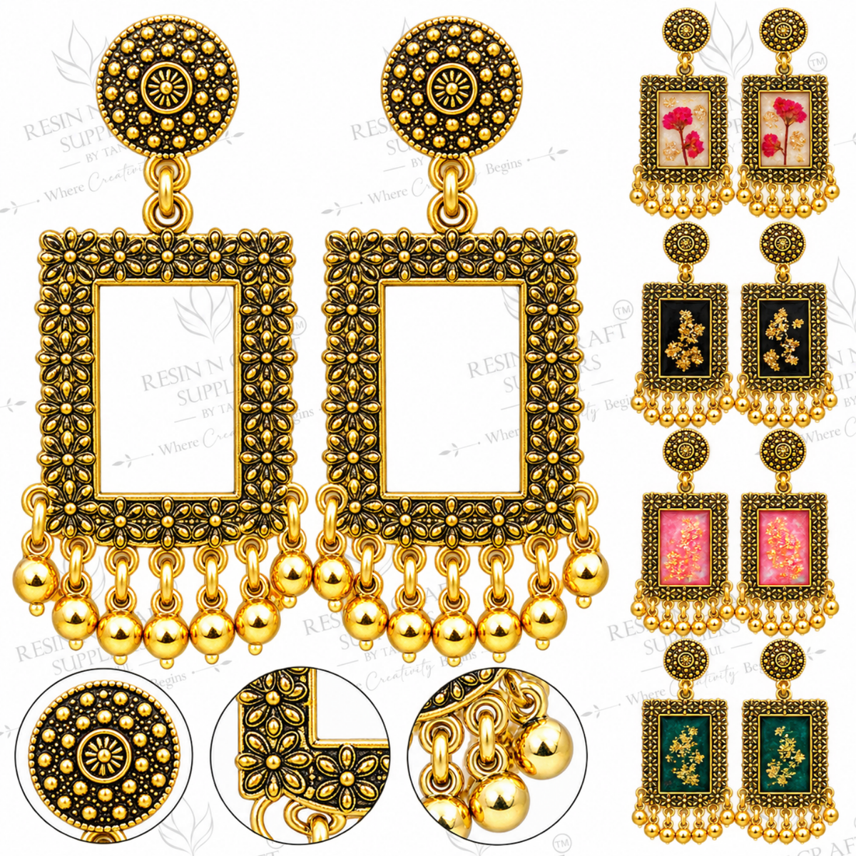 Gold Earring Bezel / Jumkha Without Beads