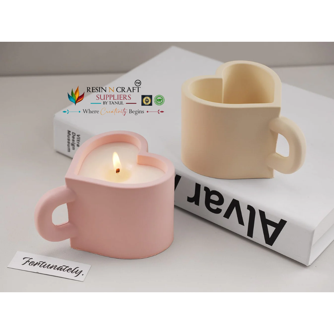 3D Heart Shape Candle / concrete Holder Silicone Mould (RSM1320M)
