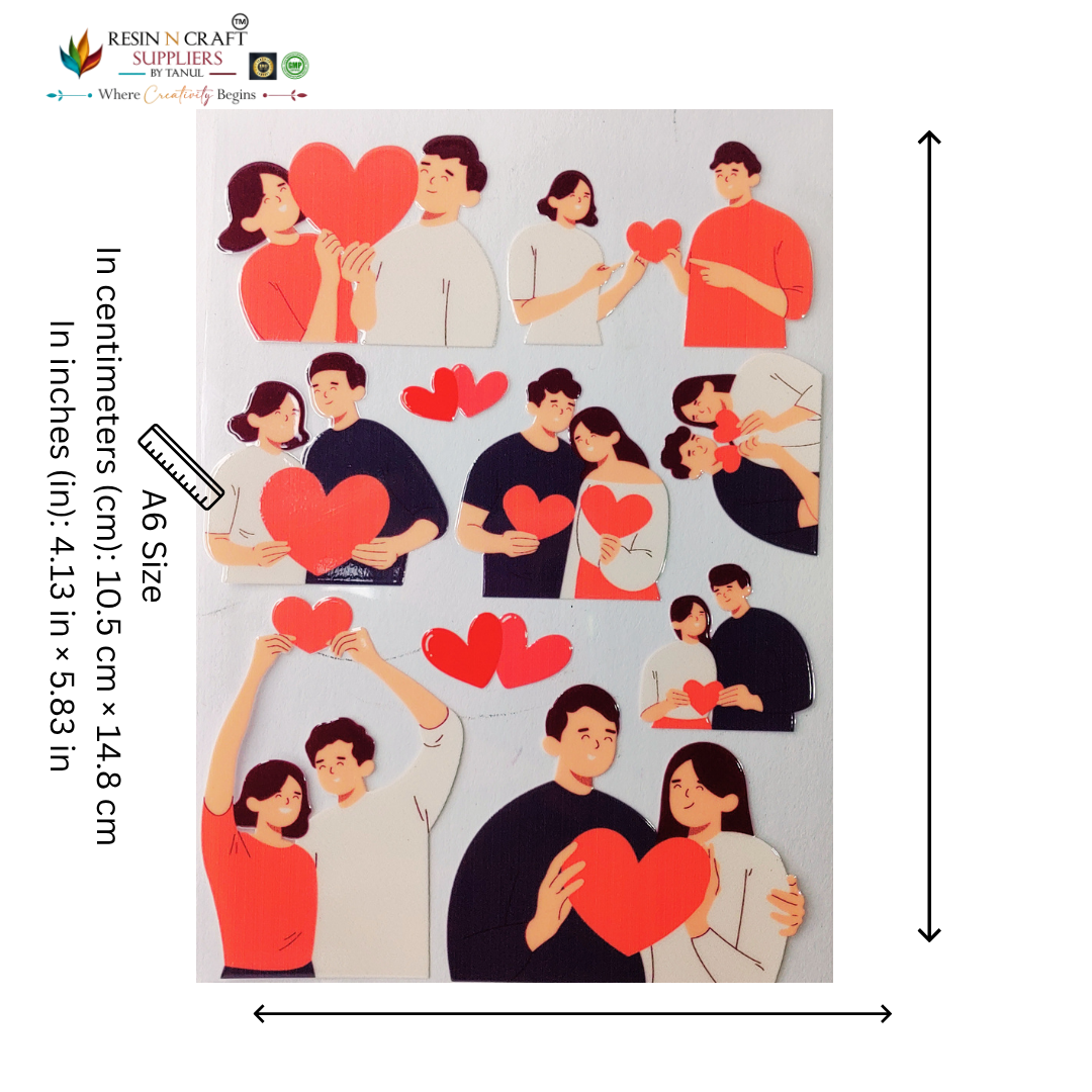 Couple Love Color Peel & Stick UV DTF Sticker – A6 Size (UVS - 166)