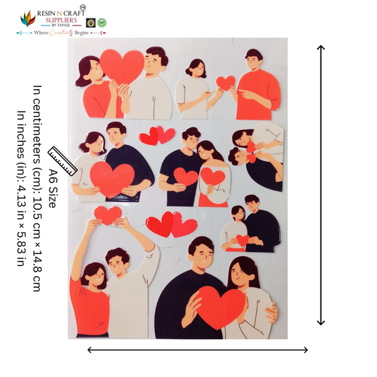 Couple Love Color Peel & Stick UV DTF Sticker – A6 Size (UVS - 166)