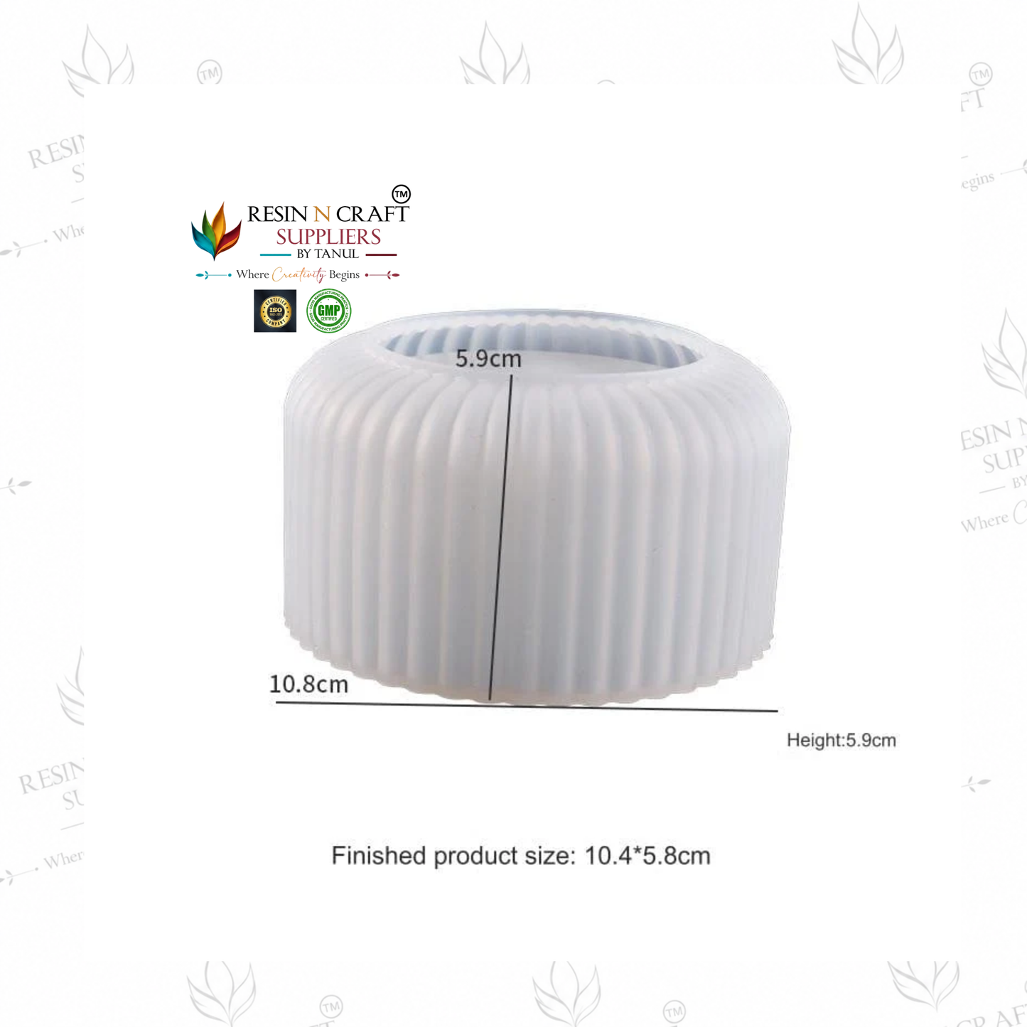 Silicone Strip Planter & Pen Stand Mould | Ribbed Round Planter Mold for Resin, Concrete, Jesmonite, Plaster & Candle Jar | RSM0669M