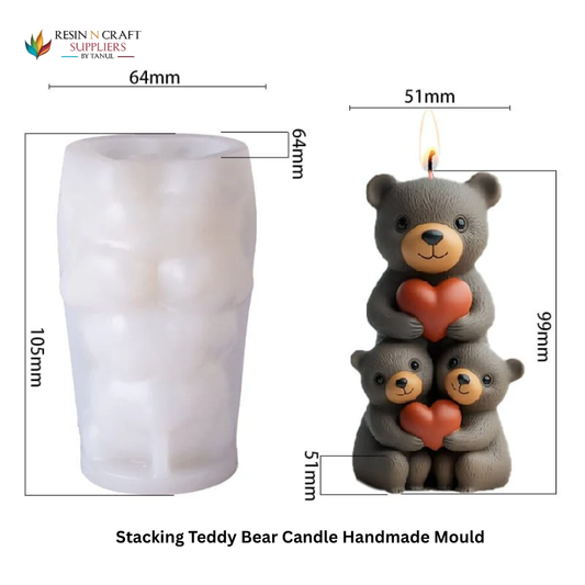 (RHM0274) Stacking Teddy Bear Candle Handmade Mould