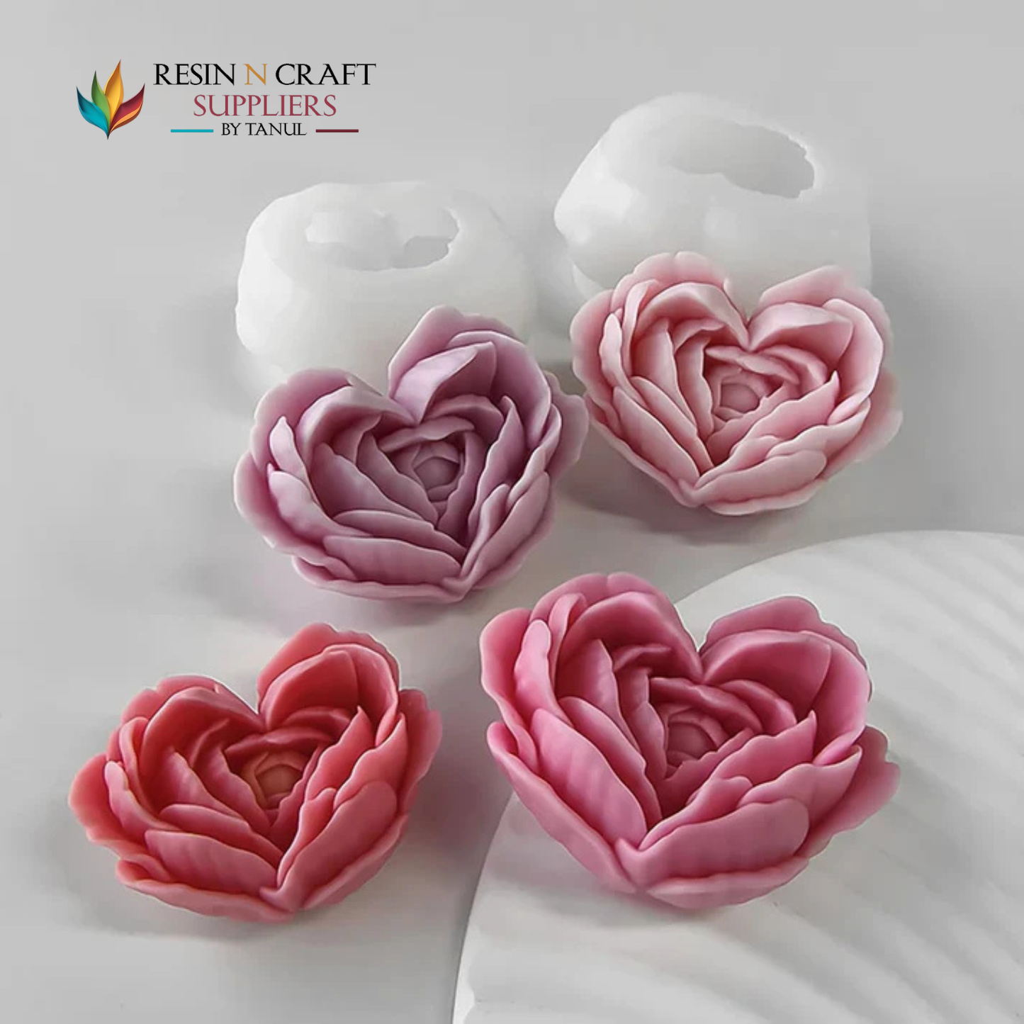 Heart Rose Mold For Candle (RWCM554)