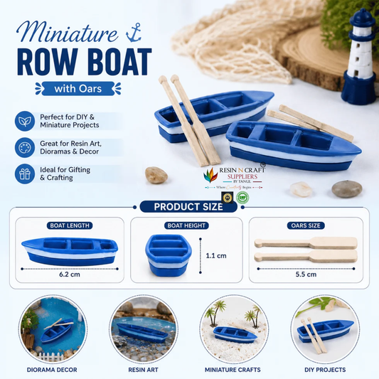 Boat With Oars Miniature (3 Pcs / 2 Sets )