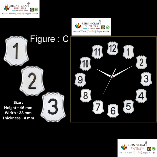 Vintage Decorative Clock Numbers – Figure C (Silver Finish)