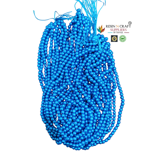 Blue Pearl Beads Mala / Blue Moti Mala Beads / Pearl Beads Craft Mala