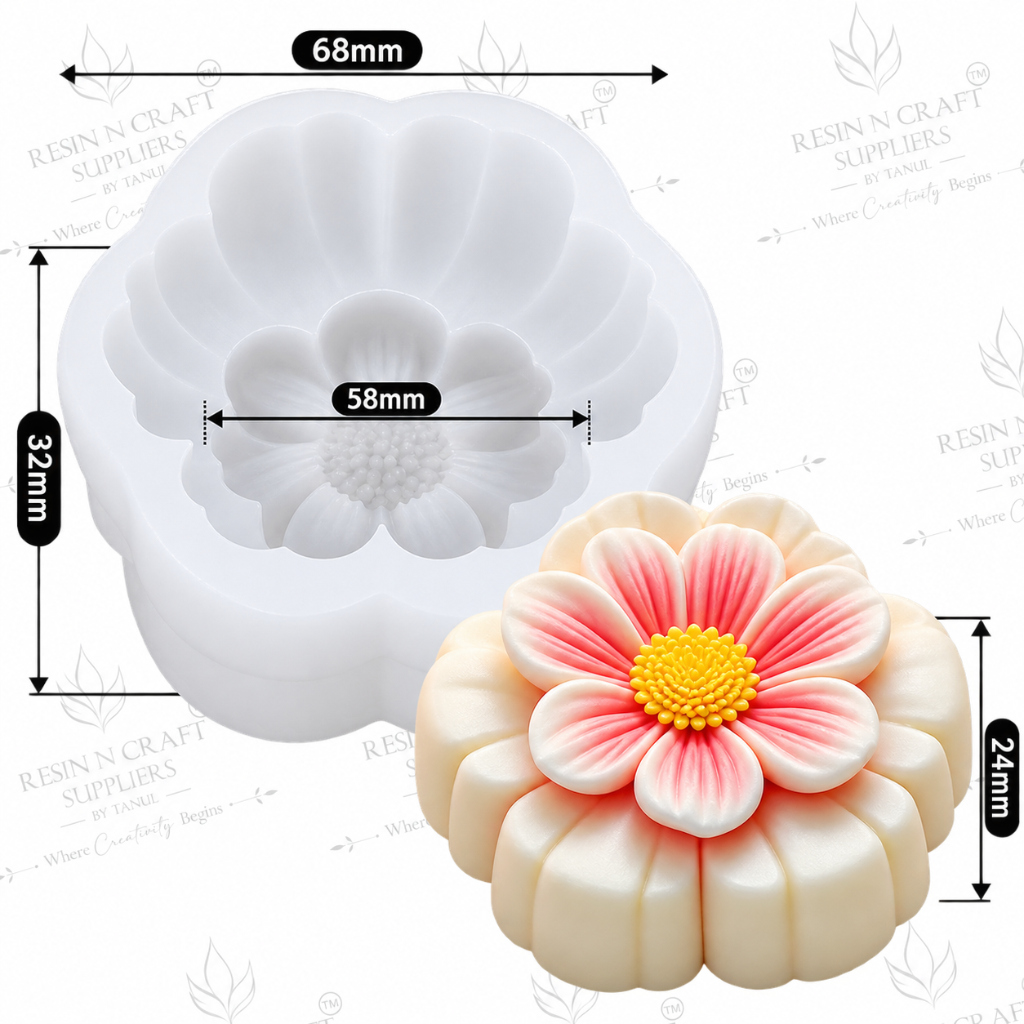 3D Flower Silicone Mould – Handmade Flower Mould for Resin, Candle & Soap Making (RHM0049M)