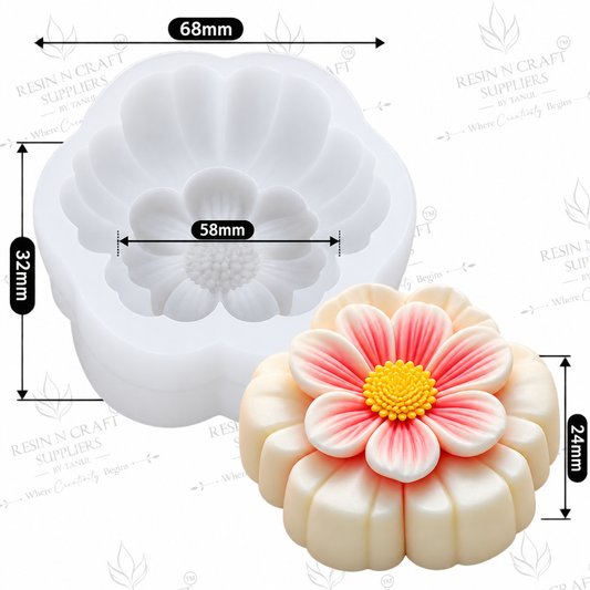 3D Flower Silicone Mould – Handmade Flower Mould for Resin, Candle & Soap Making (RHM0049M)