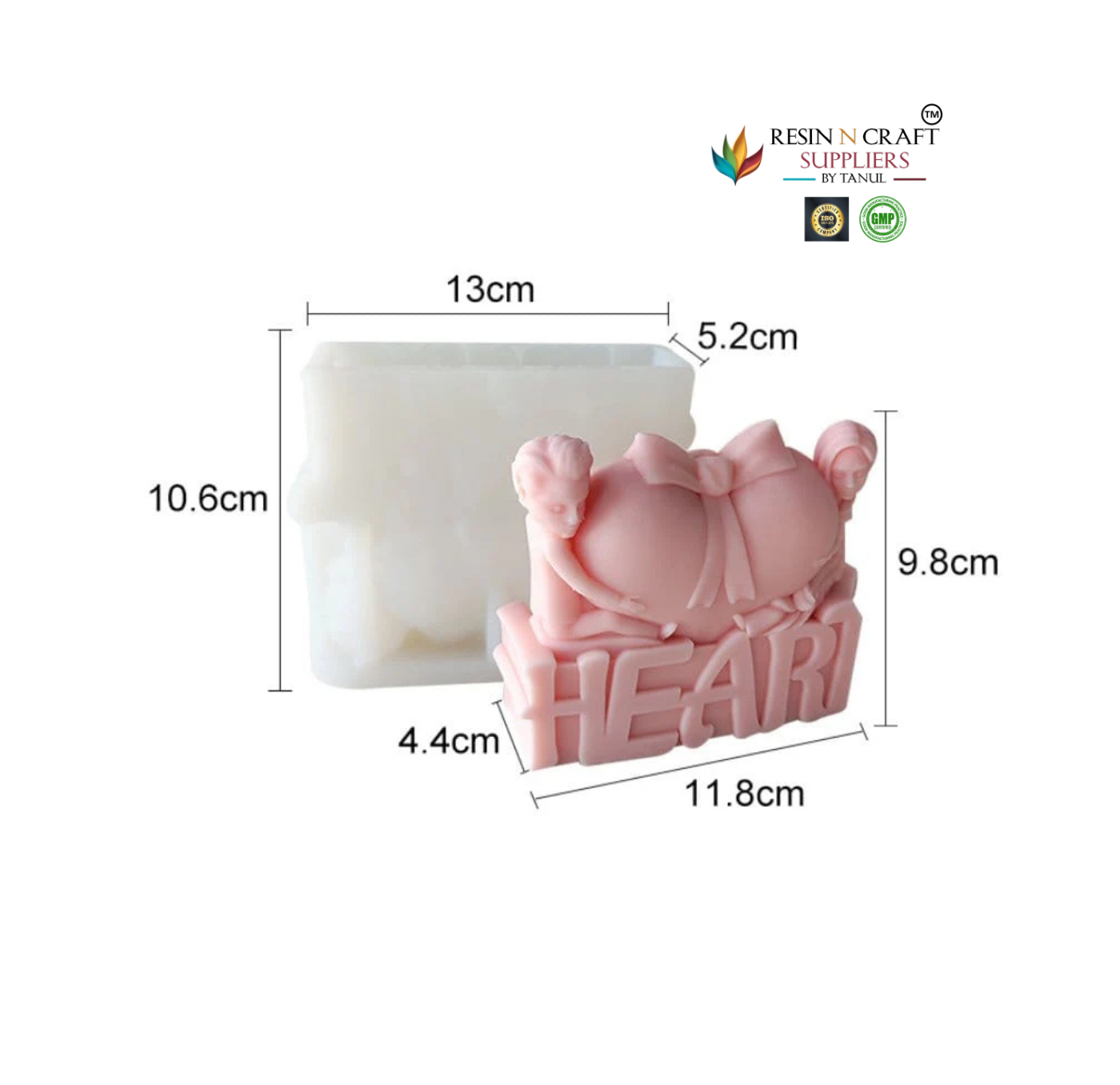 3D Heart Couple-Shaped Handmade Candle Mould (RHM0235)