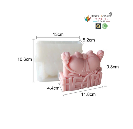 3D Heart Couple-Shaped Handmade Candle Mould (RHM0235)