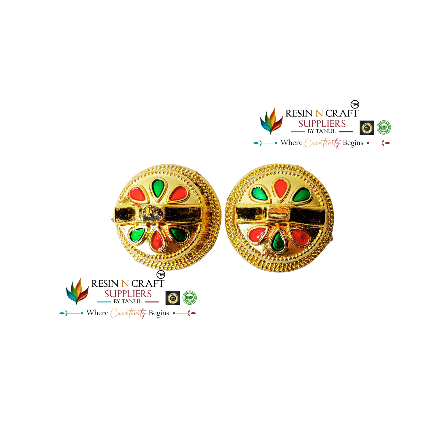 Round Big Katori / Kumkum Vati / Kum Kum Bowl / Decorative Bowl with Cap (Design 1)