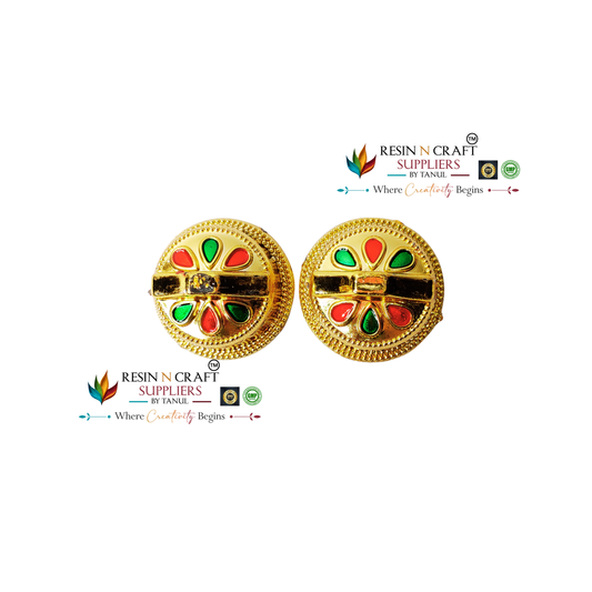 Round Big Katori / Kumkum Vati / Kum Kum Bowl / Decorative Bowl with Cap (Design 1)