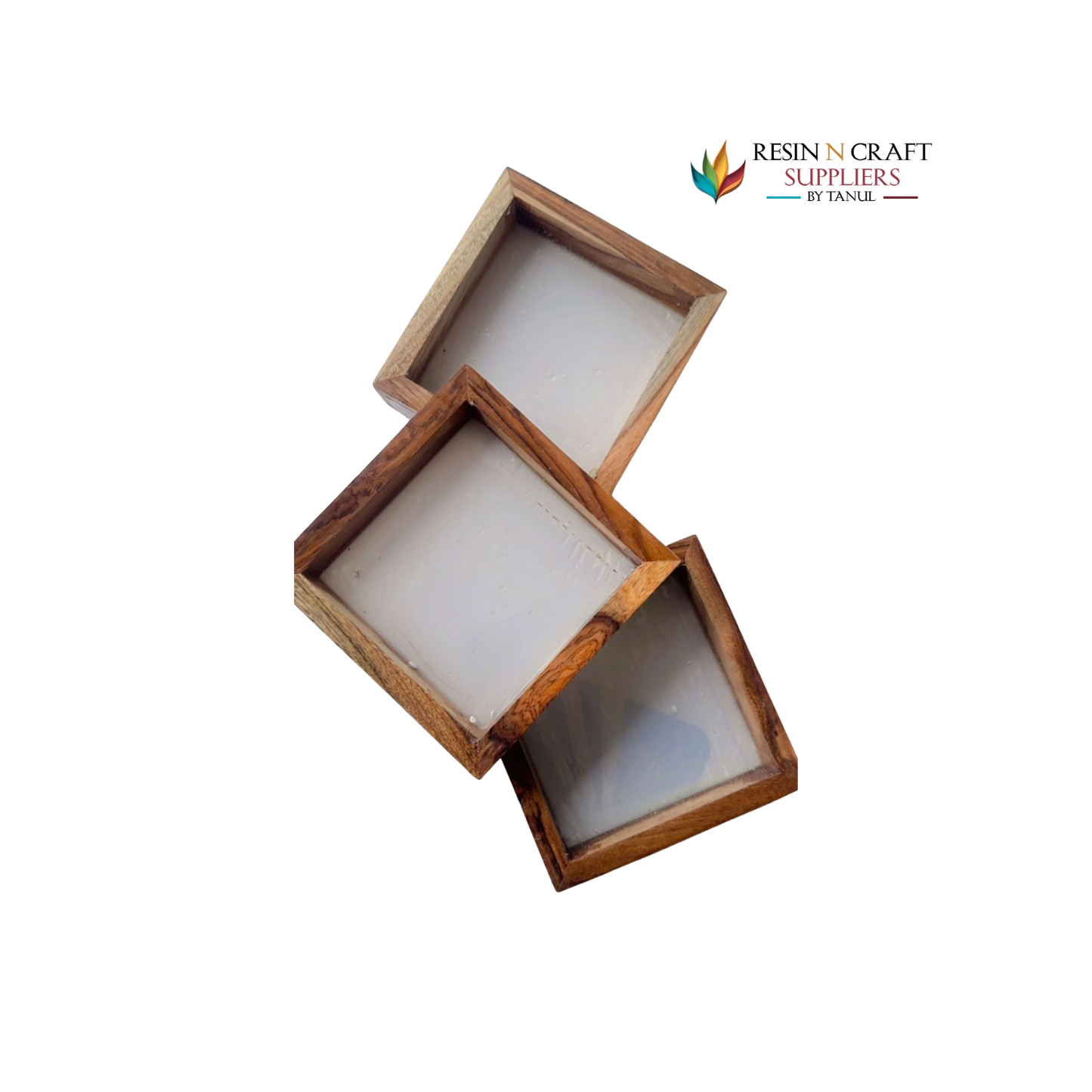 06"X06" Floating Acrylic Frames In Teakwood