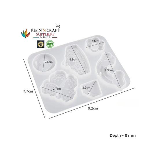 6 Cavity Rainbow & Cute Theme Keychain–Pendant Silicone Mold