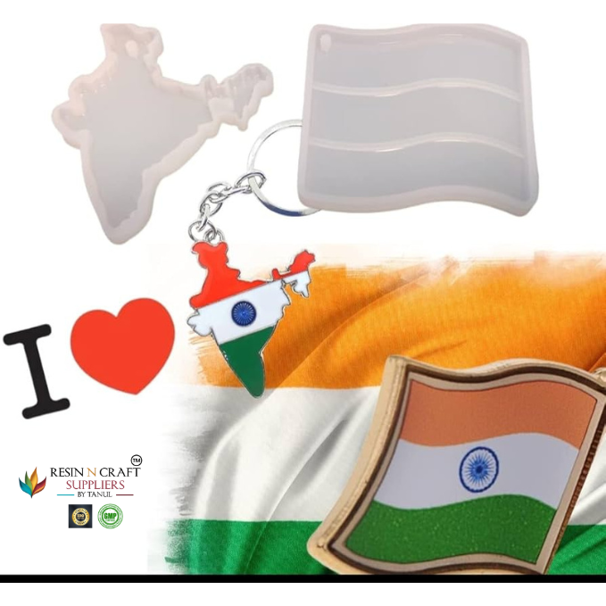 2 In 1 Indian Map & Flag Keychain Mould