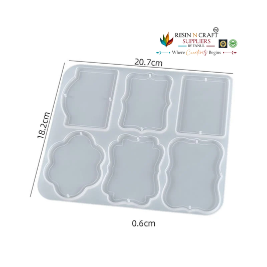 6-in-1 Silicone Mould for Resin Art, Coasters & DIY Crafts – 20.7 × 18.2 cm (RSM1369M)