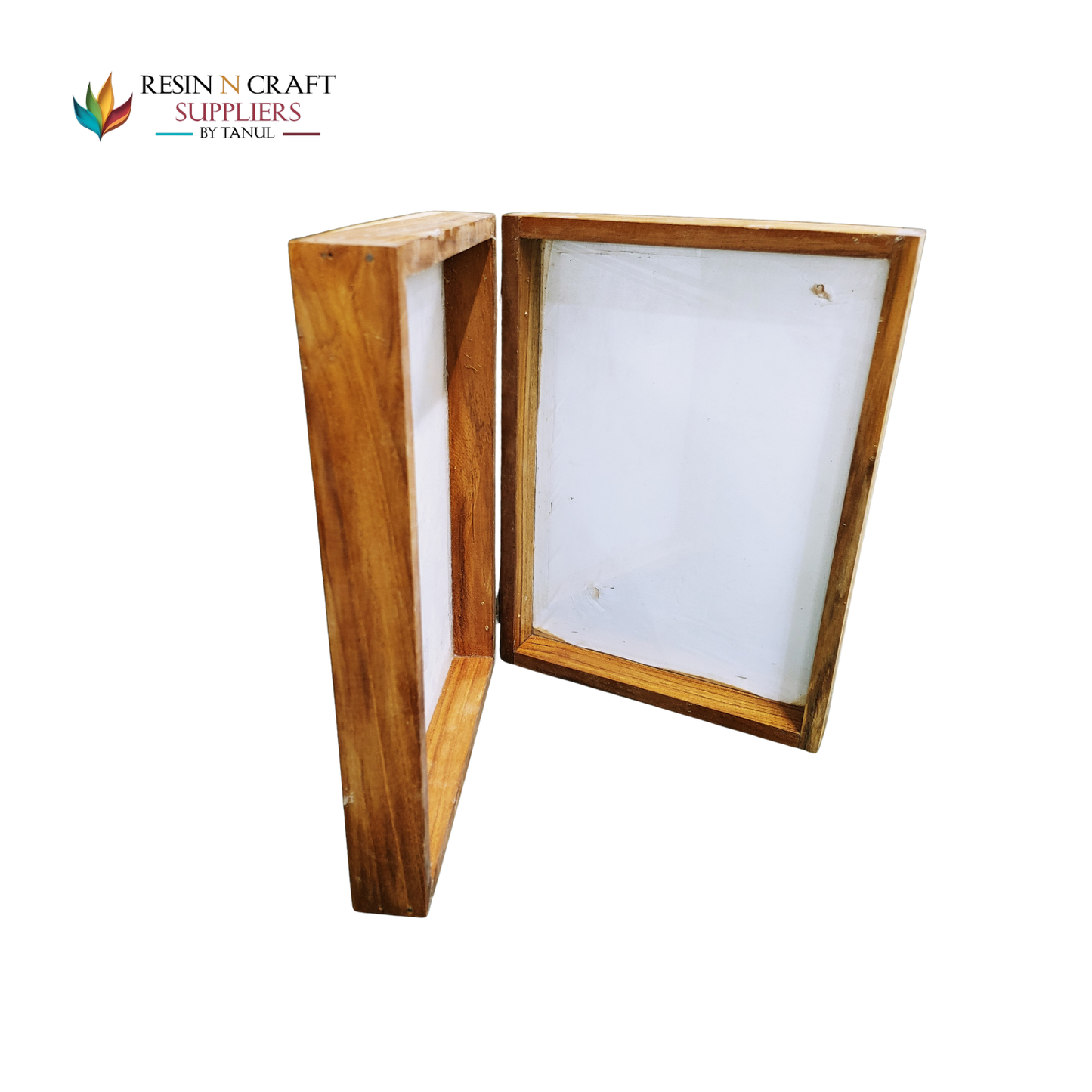 09"X12" Door Floating Acrylic Frames In Teakwood 3.5 cm Deep