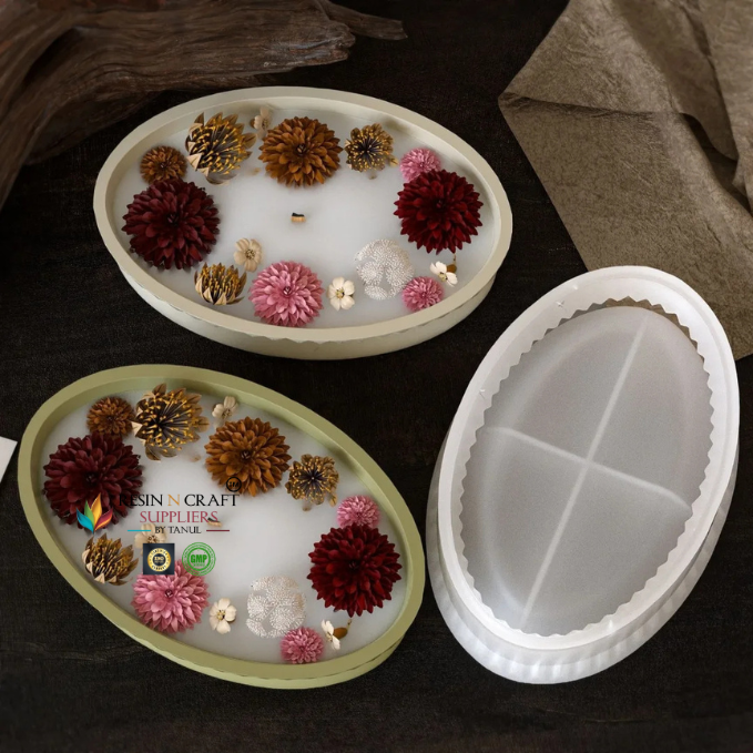 Striped Oval Deep Tray Mold (RRM -0363)